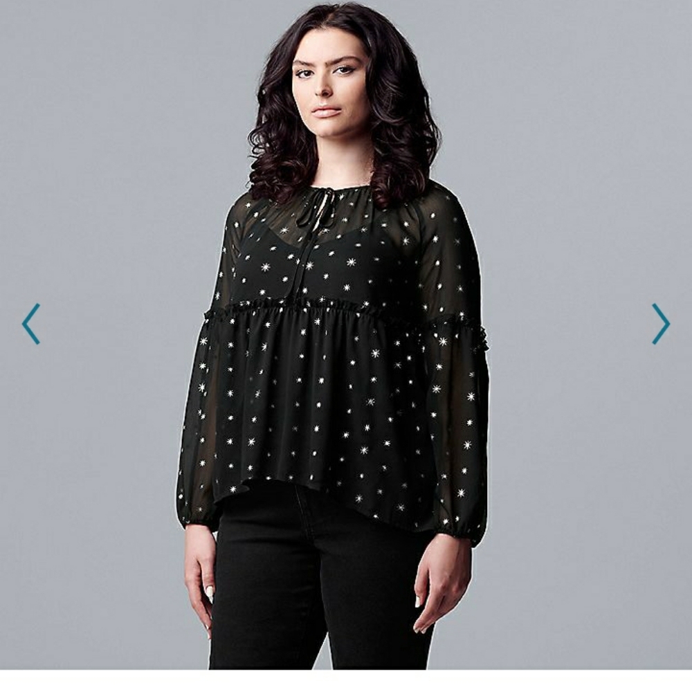 NWT Simply Vera Vera Wang peplum blouse XL